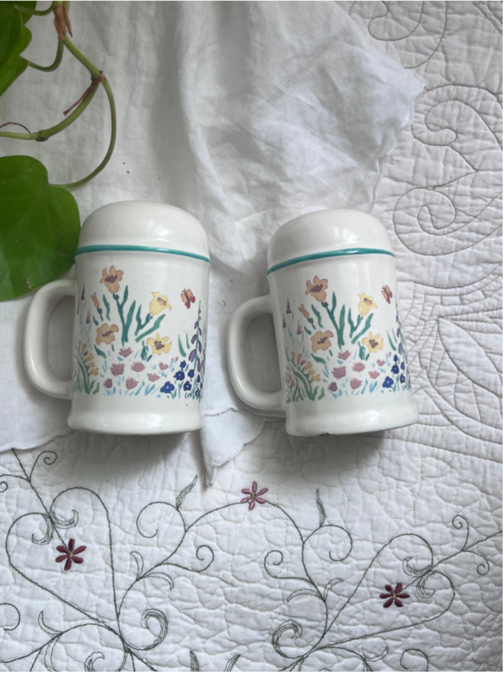 Treasure Craft Garden Walk White Floral Salt & Pepper Shakers One Size